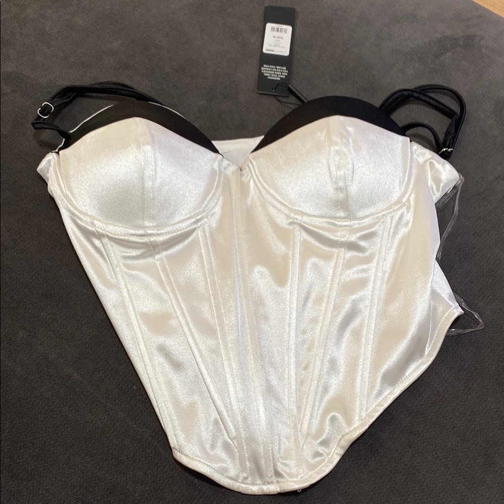 Elegant White Satin Corset